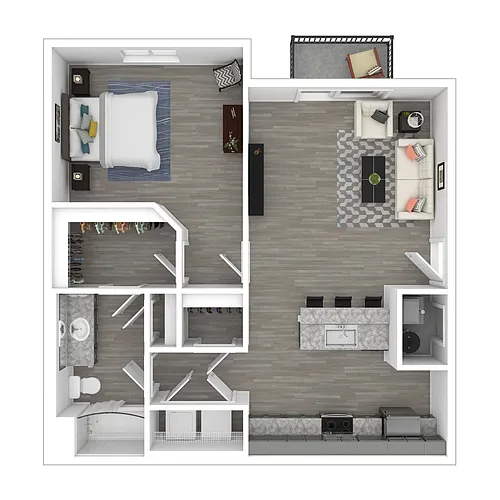 Floor plan 1 Bedroom 1 Bath