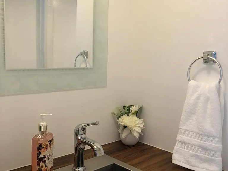 Bar sink/doubles as bathroom sink.