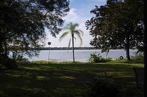 View from backyard screened-in porch