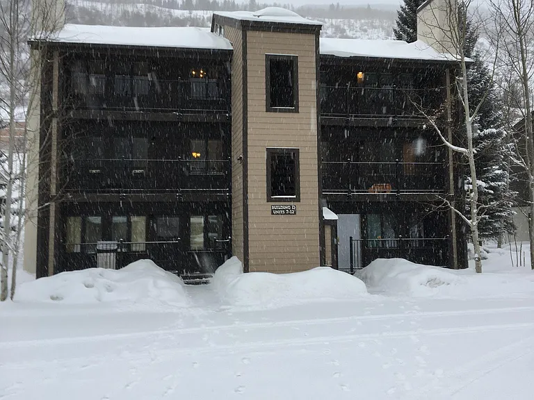 Winter picture of building after renovation.