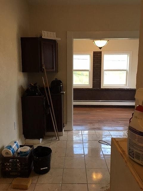 kitchen w/stove -frig in remodel stage