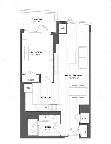 Floor plan 1 Bed/1 Bath-a58