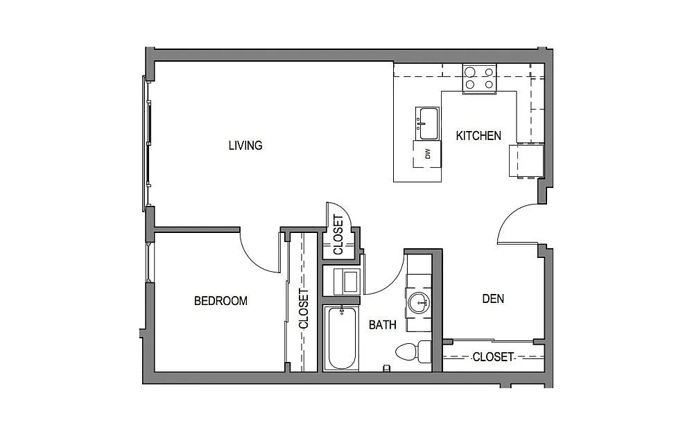 Floor plan 1 Bed/1 Bath-C22