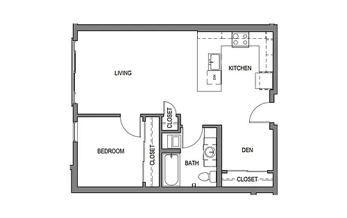 Floor plan 1 Bed/1 Bath-C22
