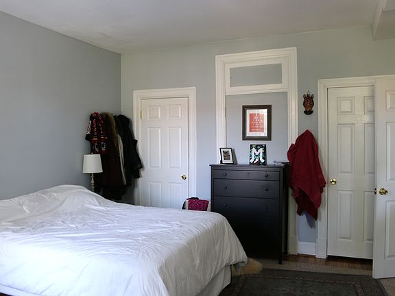 This is the available bedroom. It has two large windows and two closets and plenty of space for furniture.