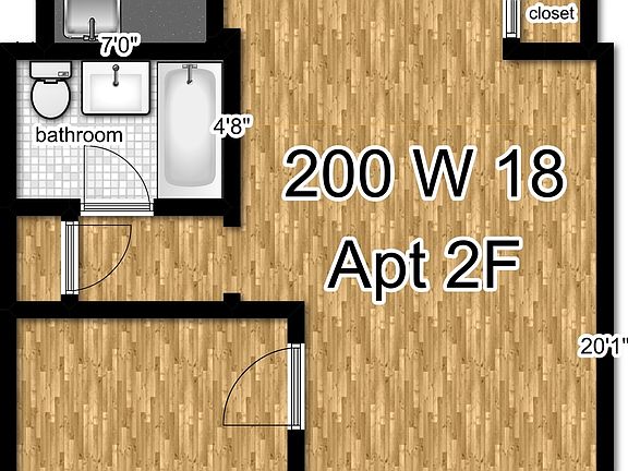 2nd image of 200 W 18th St APT 4F