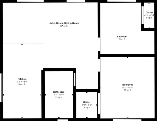2 bed, 1.0 bath, 564 sqft, $1,095 — Photo 3