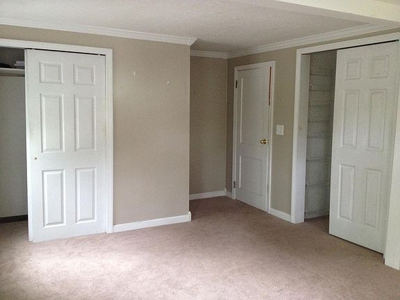 Master bedroom features two closets