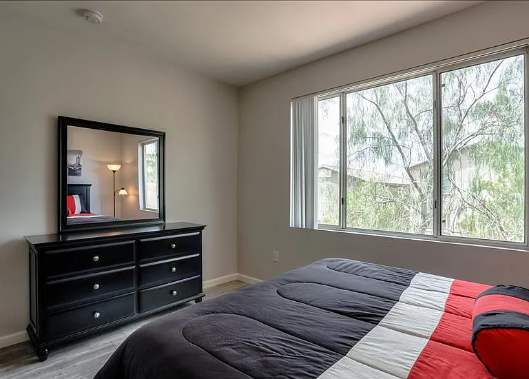 Guest Bedroom now has a work desk and chair added that are not shown here. 50" TV can also be added if guests request it.