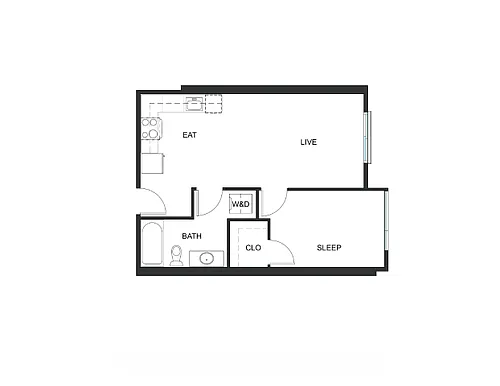 Floor plan 1x1 - A11 - Iron Flats