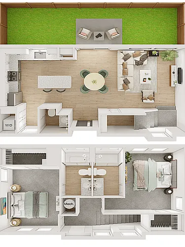 Floor plan 2BR/2.5BA - B2