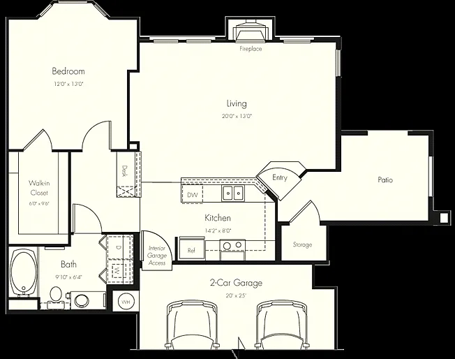 Floor plan 1B D2
