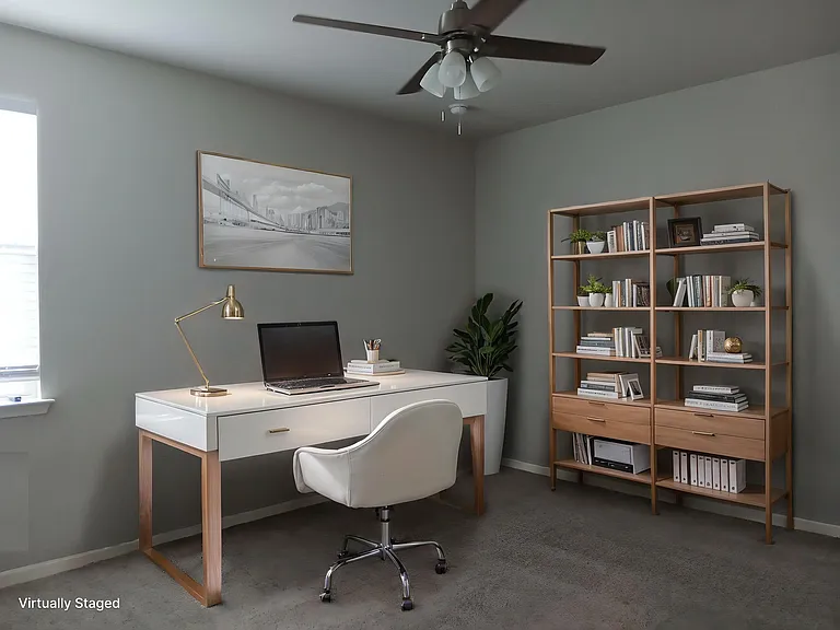 Guest bedroom virtually stage as an office
