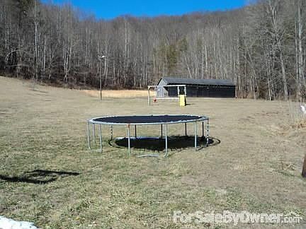 Back yard
						:
						View from one corner of the home which includes barn-flat land-easy to maintain