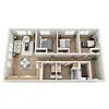 Floor plan 3 bedroom - 60% AMI