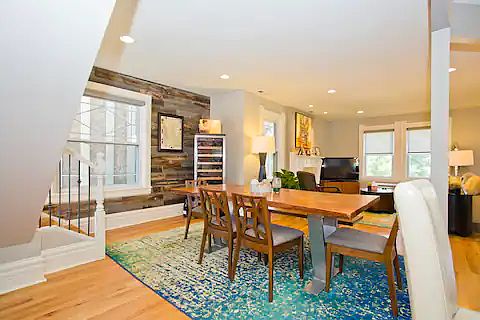 Open living space - kitchen seamlessly flows to dining and living