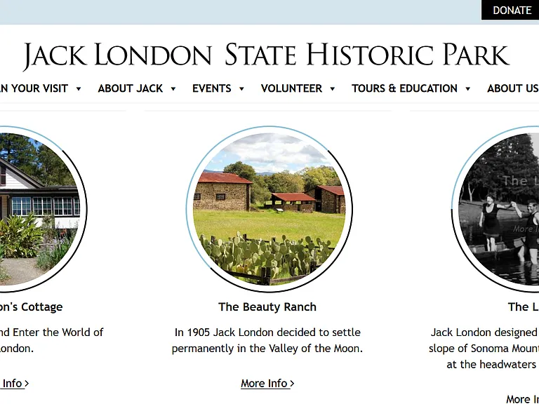 Just 1.2 miles away (3_minute drive) _ Jack London State Historic Park, the famed author's 1,400_acre Sonoma Mountain estate with historic ranch and winery structures, the Happy Walls Museum, and 29 miles of scenic hiking trails