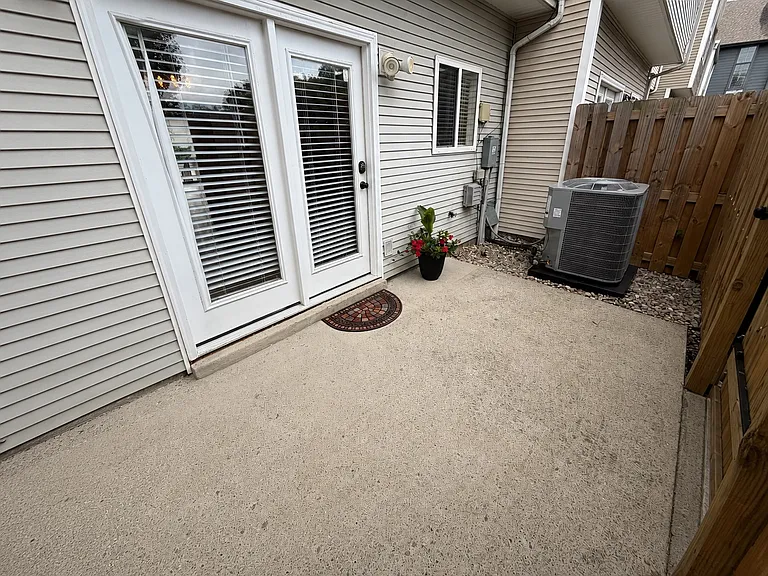 Private porch showing brand new HVAC.
