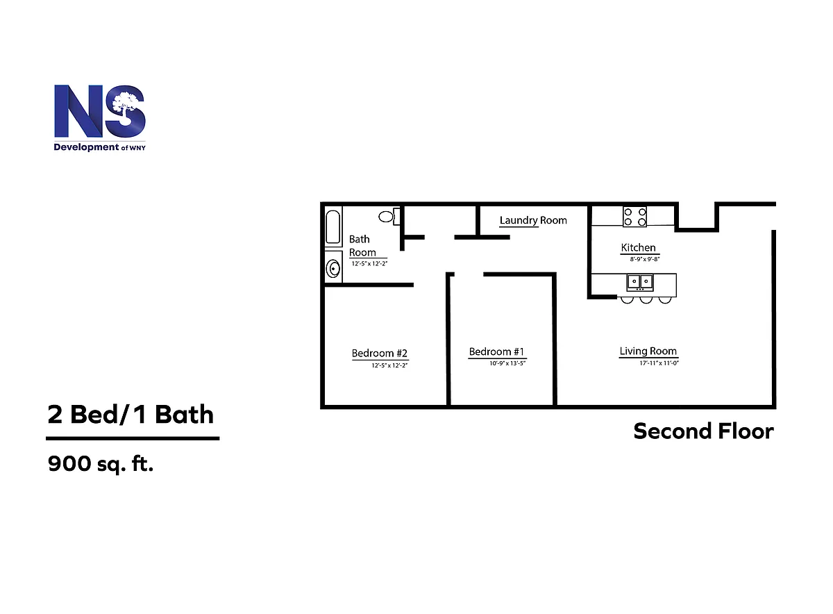 Floor plan 2 Bed Front