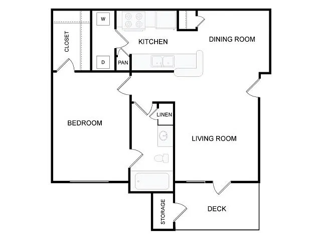 Floor plan 1 Bedroom 1 Bathroom