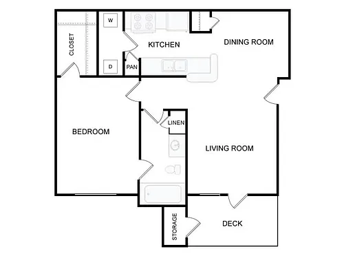 Floor plan 1 Bedroom 1 Bathroom