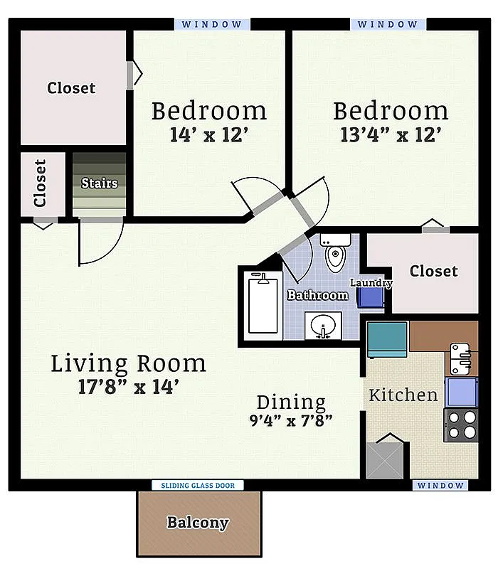 Floor plan 2 Bedroom XL