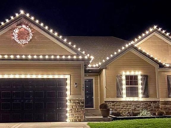 With Christmas lights
