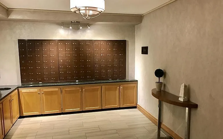 Pick up your mail and packages right inside the building's entry.