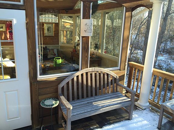 Outside deck looking into sun room