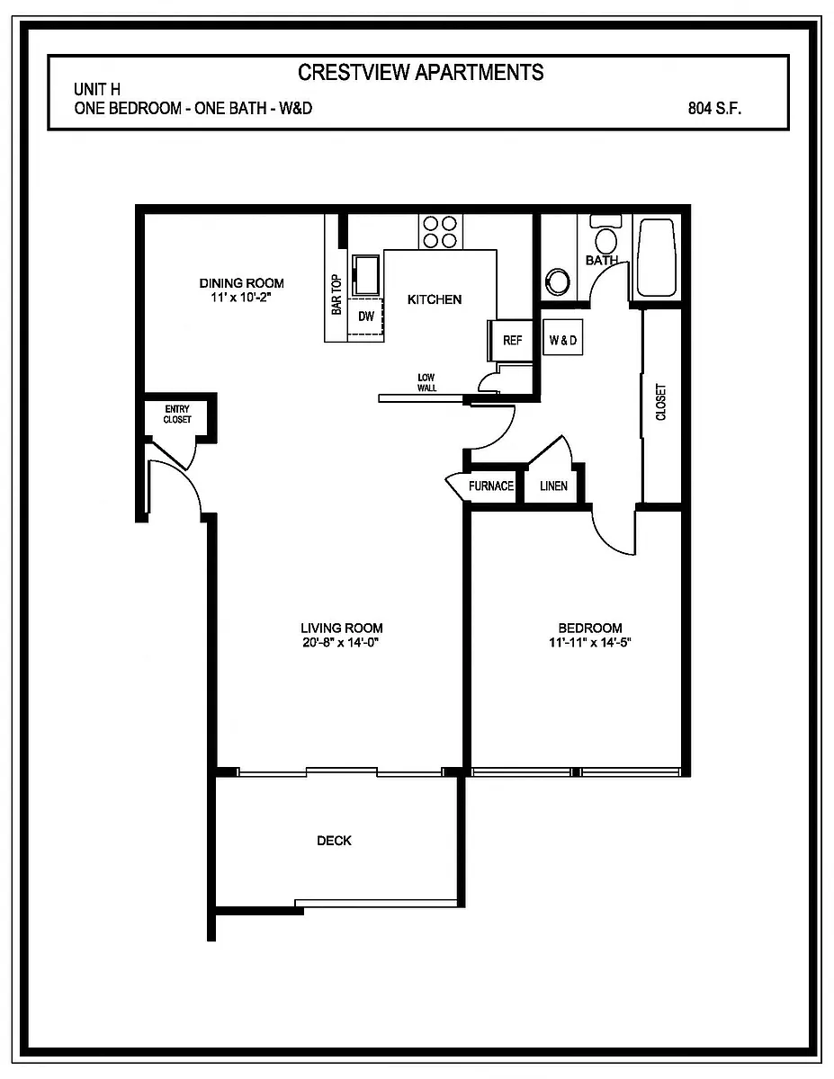 Floor plan Plan H: Washer and Dryer