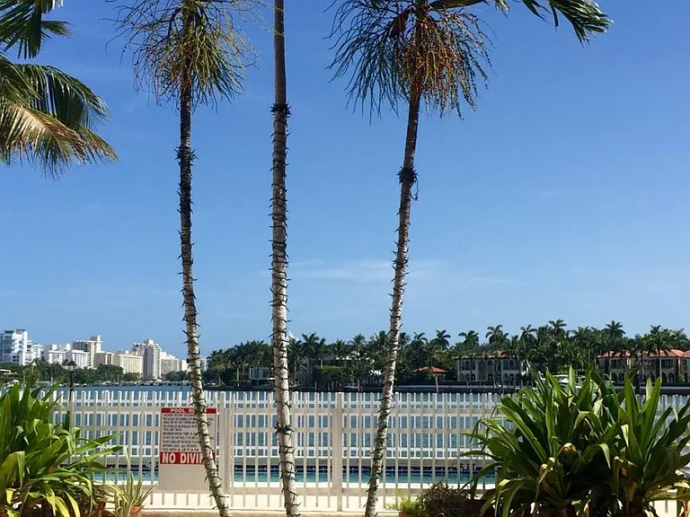 courtyard facing pool and bay