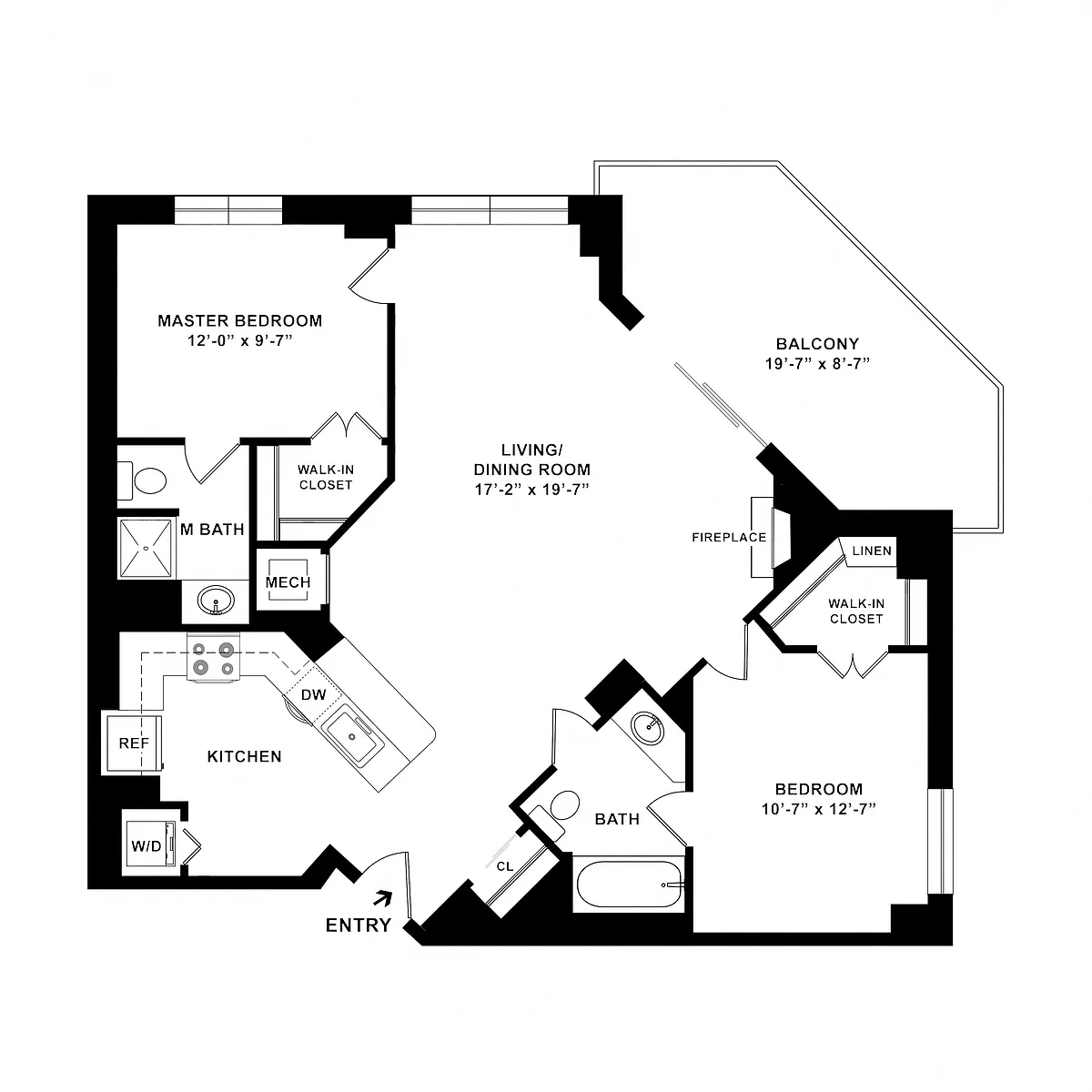 Floor plan 2 Bed/2 Bath-B02R