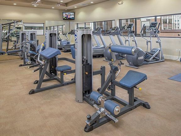 Exercise room weight machines