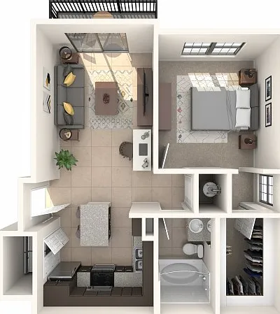 1 Bed 1 Bath 1 Bed 1 Bath