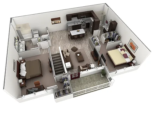 Floor plan 2 BR Grand Overlook