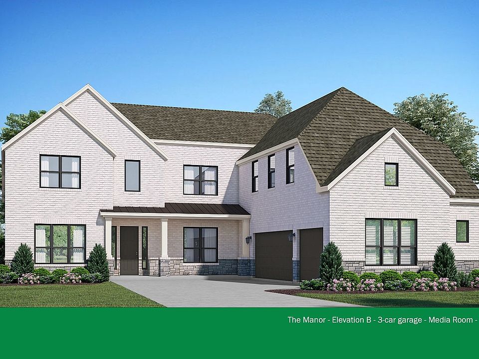Elevation B 3-car garage, Media Room Stone
