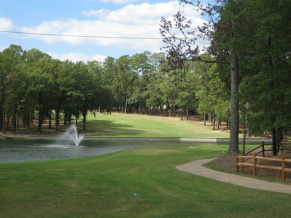 Signature hole of Holly Lake Golf Course.