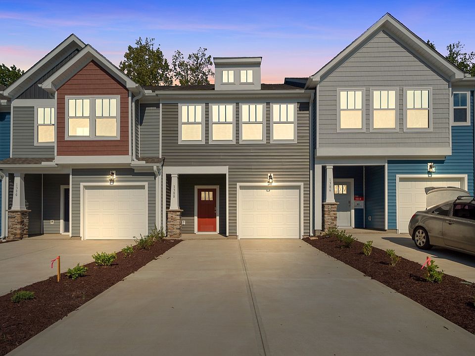 Exterior twilight photo of a DRB Homes Litchfield home in the Tyger Ridge Community