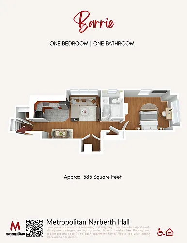 Floor plan Barrie 1 Bedroom