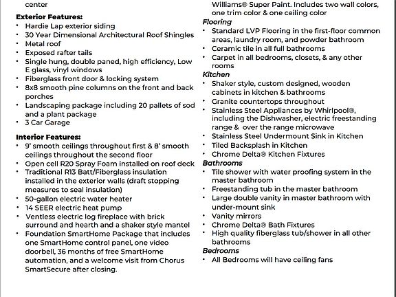 The Scarlet Oak Standard Features