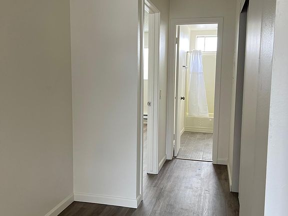 View of hallway leading to bathroom