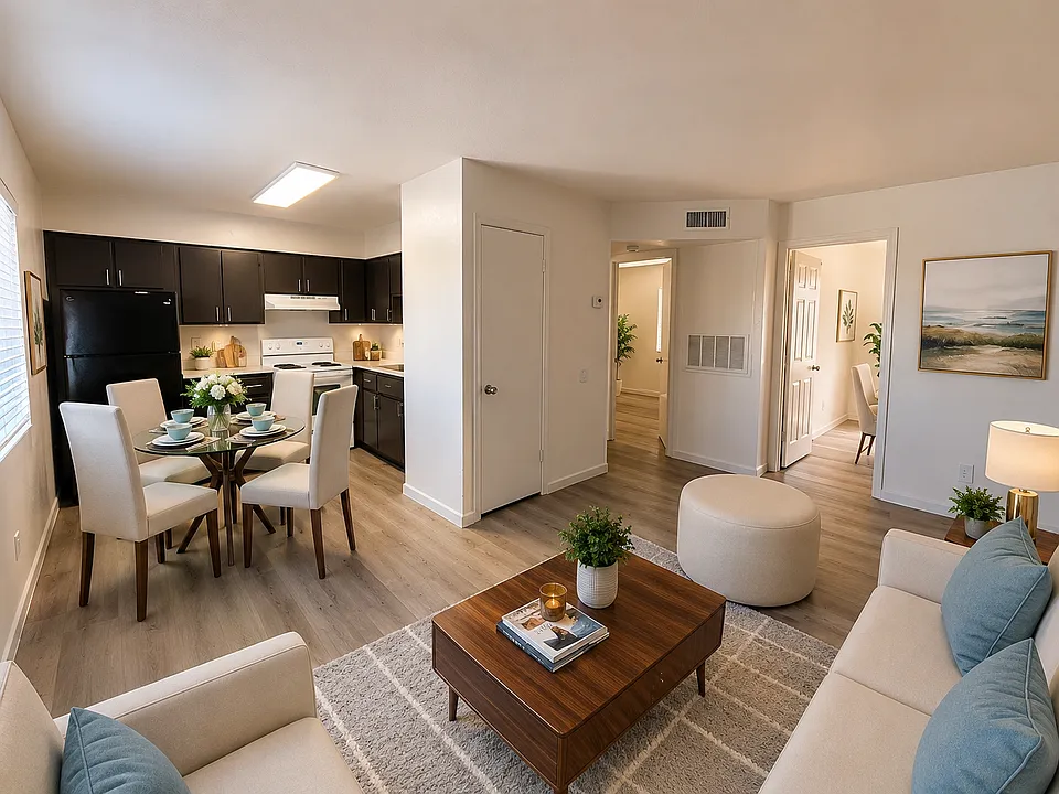 Cozy modern apartment with neutral tones