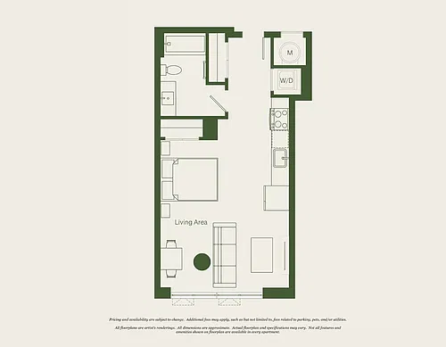 Floor plan Studio- 1 Bath | S08 - Reva