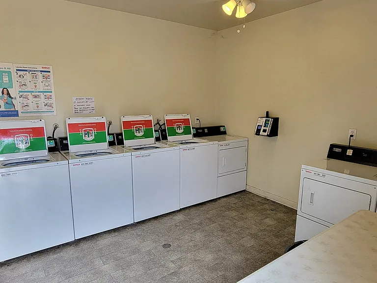 On-site laundry facilities at Magnolia Apartments in Riverside, California.