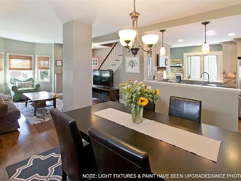 Dining/Living Room. Note: light fixtures and paint have been upgraded.