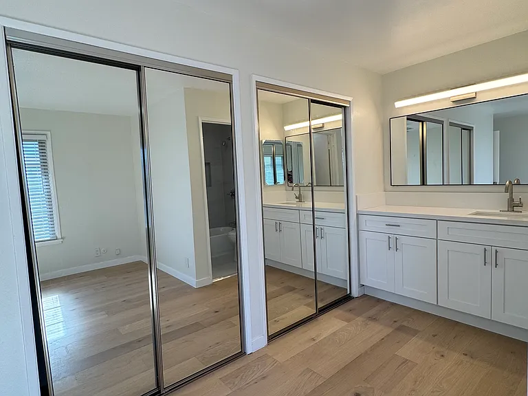 Mirror door double closet space