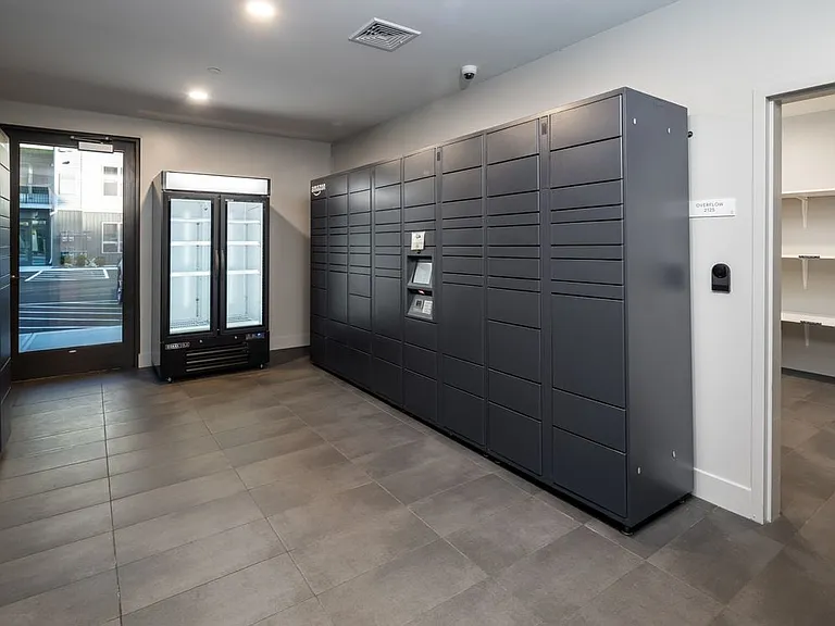 Amazon Hub package lockers, cold storage, and overflow package room