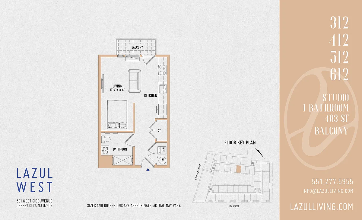 Floor plan Studio- 12 Line with Balcony