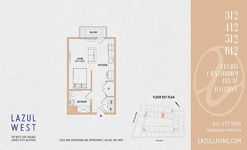 Floor plan Studio- 12 Line with Balcony