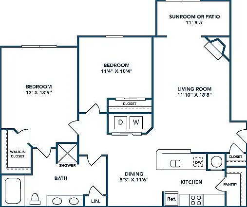 2 Bedroom | 1 Bath | 1108 SF 2 Bedroom | 1 Bath | 1108 SF